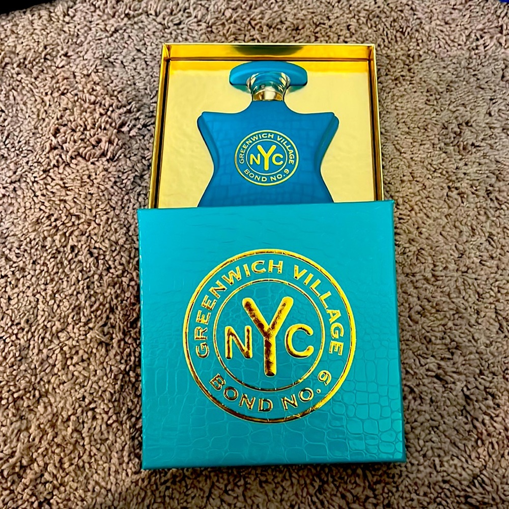 Empty Bond no. 9 Greenwich Village bottle plus Box
